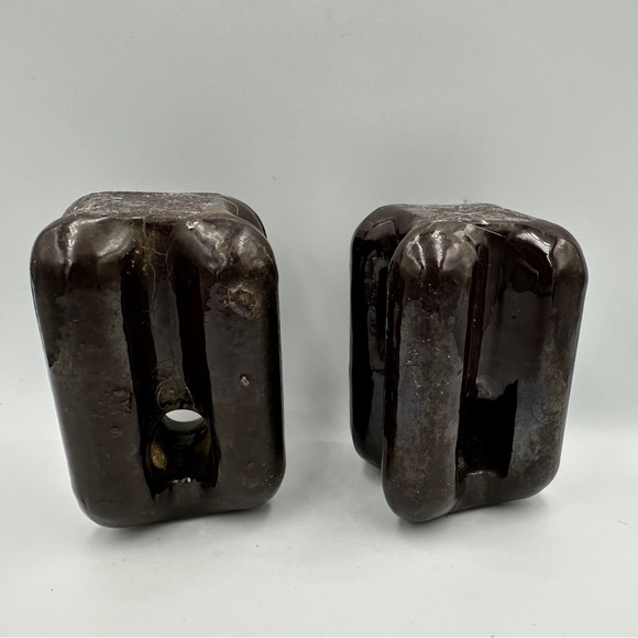 2 brown porcelain insulators - Picture 4 of 8